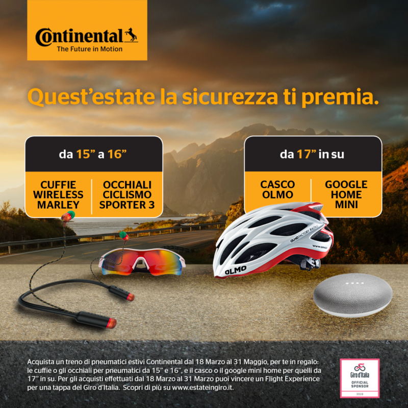 Continental è Official Partner del Giro d'Italia 2019