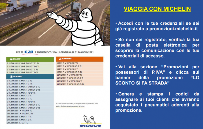 PROMOZIONE AUTOCARRO MICHELIN